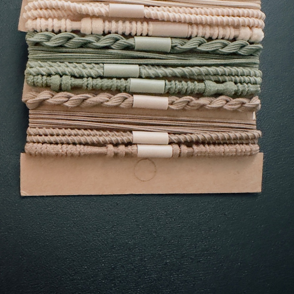 Assorted Neutral and Green Braided Cords